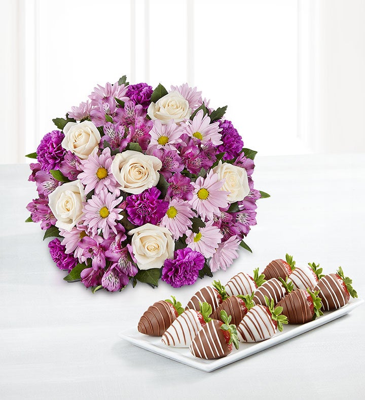 Lavender Garden & Drizzled Strawberries