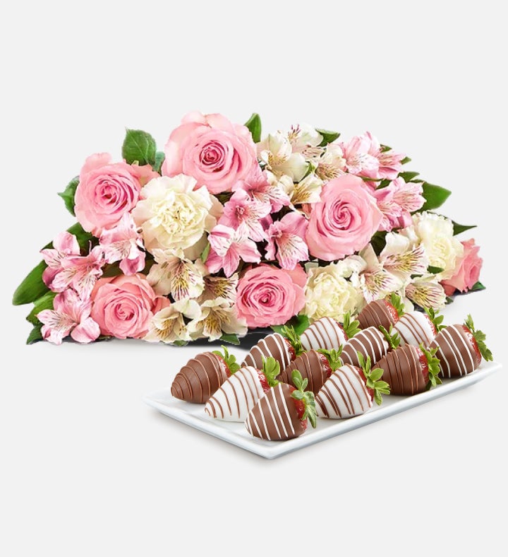 Cherished Blooms & Drizzled Strawberries