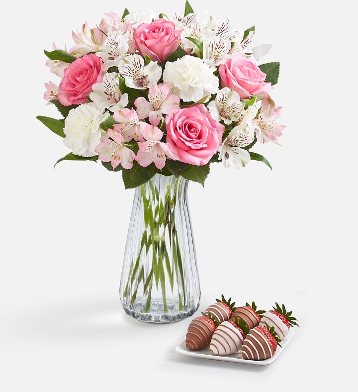 Cherished Blooms & Drizzled Strawberries