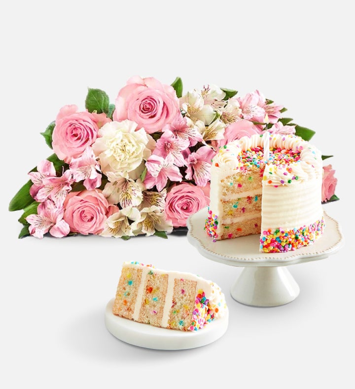 Cherished Blooms & Time to Celebrate Birthday Cake™
