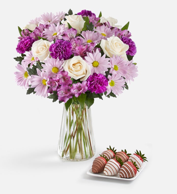 Lavender Garden & Drizzled Strawberries