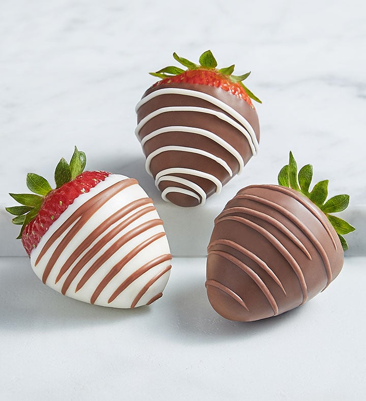 Warm Sunset™ Bouquet & Drizzled Strawberries