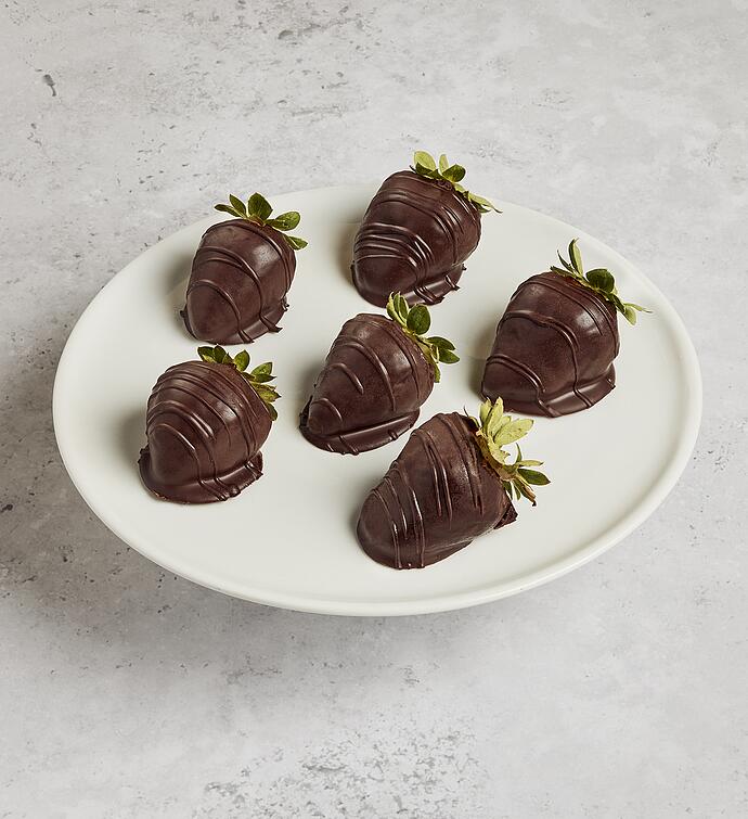 Scharffen Berger™ Dark Chocolate Hand-Dipped Strawberries - 6 Count