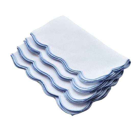 Blue-Edge Scalloped Table Napkins