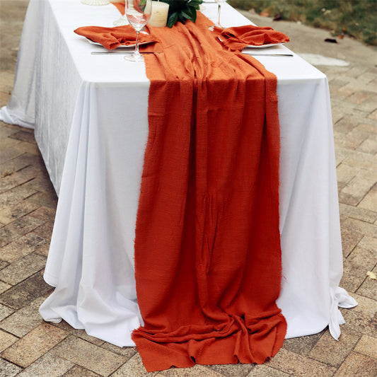 Orange Draped Table Runner